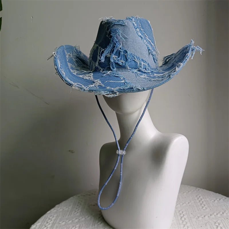Western ethnic style cowboy hat tassel cowboy series fashion heart shape strap western cowboy hat - American ThistleWestern ethnic style cowboy hat tassel cowboy series fashion heart shape strap western cowboy hat