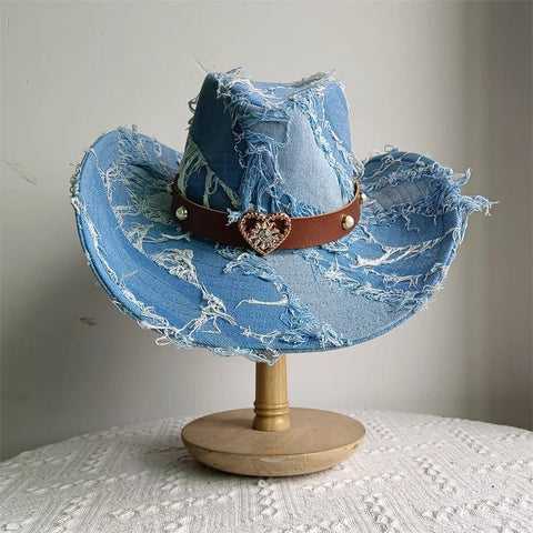 Western ethnic style cowboy hat tassel cowboy series fashion heart shape strap western cowboy hat - American ThistleWestern ethnic style cowboy hat tassel cowboy series fashion heart shape strap western cowboy hat