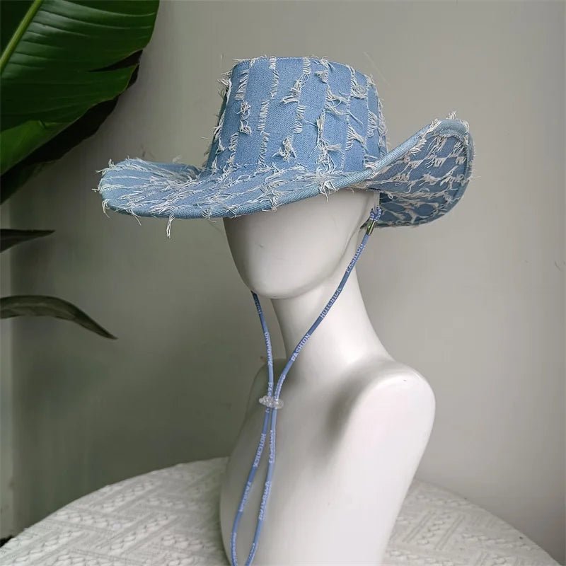 Western ethnic style cowboy hat tassel cowboy series fashion heart shape strap western cowboy hat - American ThistleWestern ethnic style cowboy hat tassel cowboy series fashion heart shape strap western cowboy hat