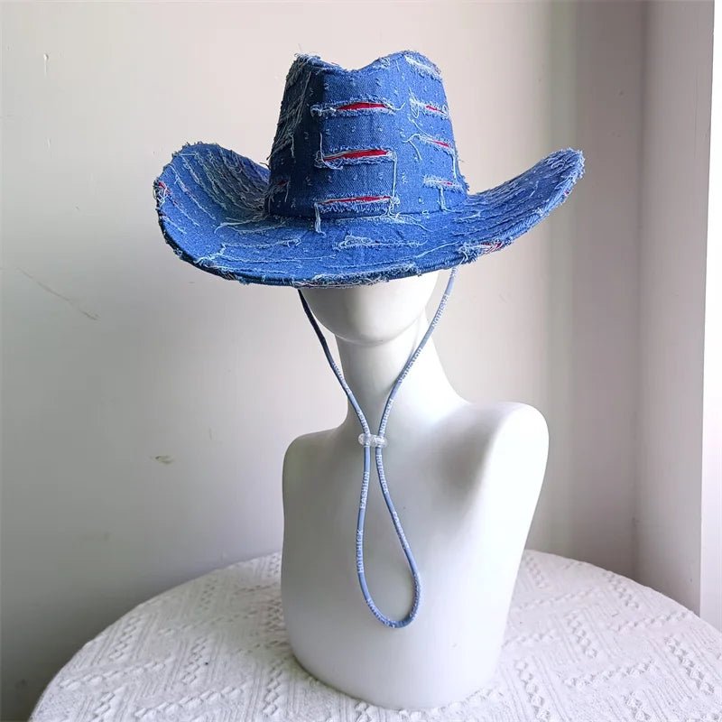 Western ethnic style cowboy hat tassel cowboy series fashion heart shape strap western cowboy hat - American ThistleWestern ethnic style cowboy hat tassel cowboy series fashion heart shape strap western cowboy hat