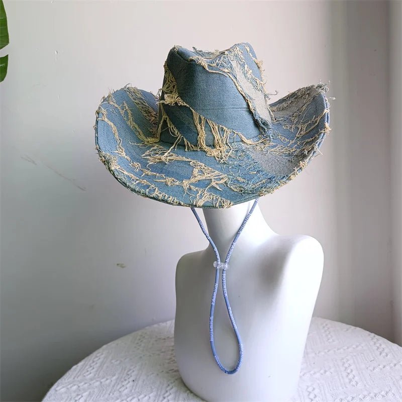 Western ethnic style cowboy hat tassel cowboy series fashion heart shape strap western cowboy hat - American ThistleWestern ethnic style cowboy hat tassel cowboy series fashion heart shape strap western cowboy hat