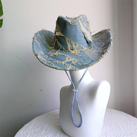 Western ethnic style cowboy hat tassel cowboy series fashion heart shape strap western cowboy hat - American ThistleWestern ethnic style cowboy hat tassel cowboy series fashion heart shape strap western cowboy hat