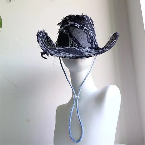 Western ethnic style cowboy hat tassel cowboy series fashion heart shape strap western cowboy hat - American ThistleWestern ethnic style cowboy hat tassel cowboy series fashion heart shape strap western cowboy hat