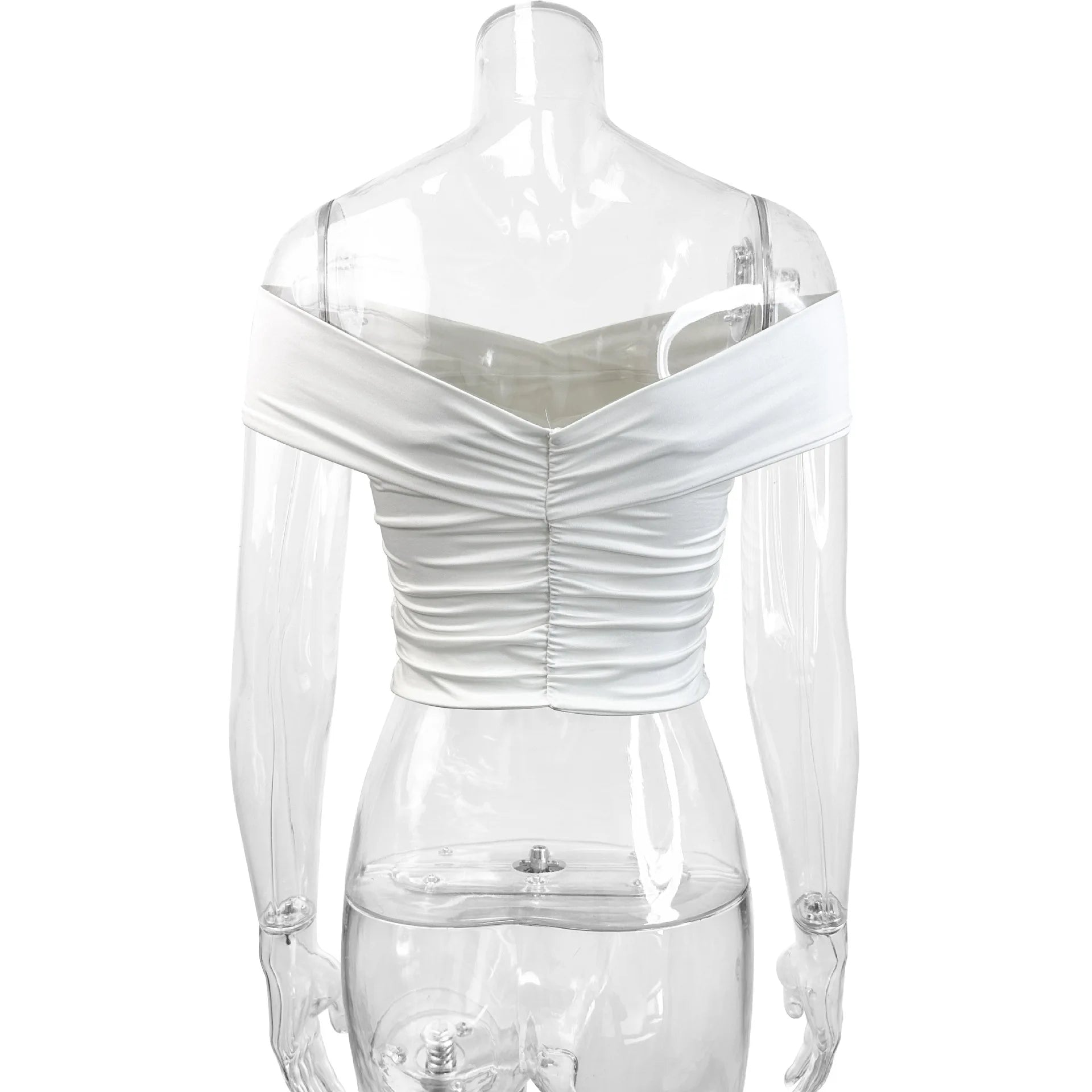 White Off The Shoulder Bodycon Top. - American Thistle White Off The Shoulder Bodycon Top.