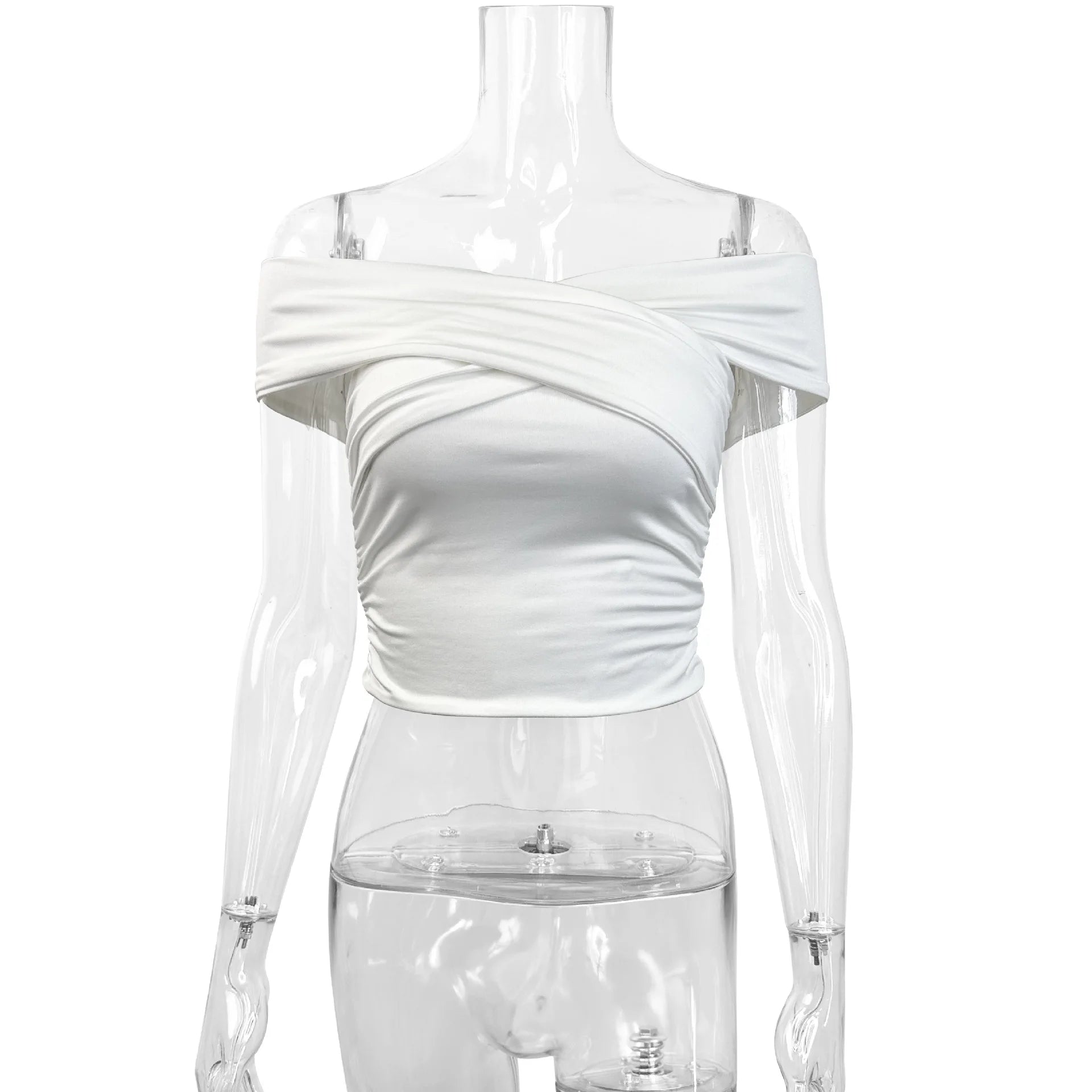 White Off The Shoulder Bodycon Top. - American Thistle White Off The Shoulder Bodycon Top.