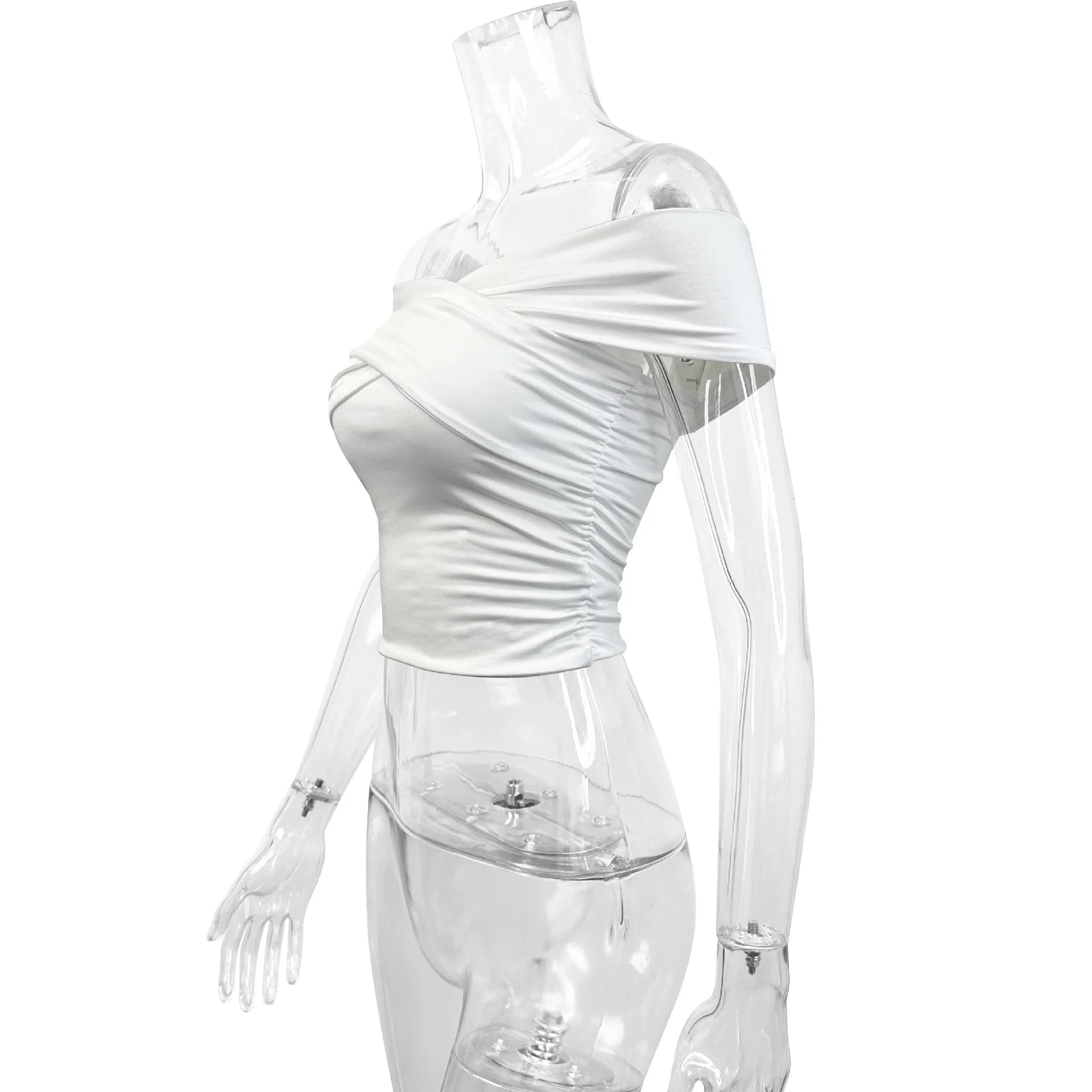 White Off The Shoulder Bodycon Top. - American Thistle White Off The Shoulder Bodycon Top.