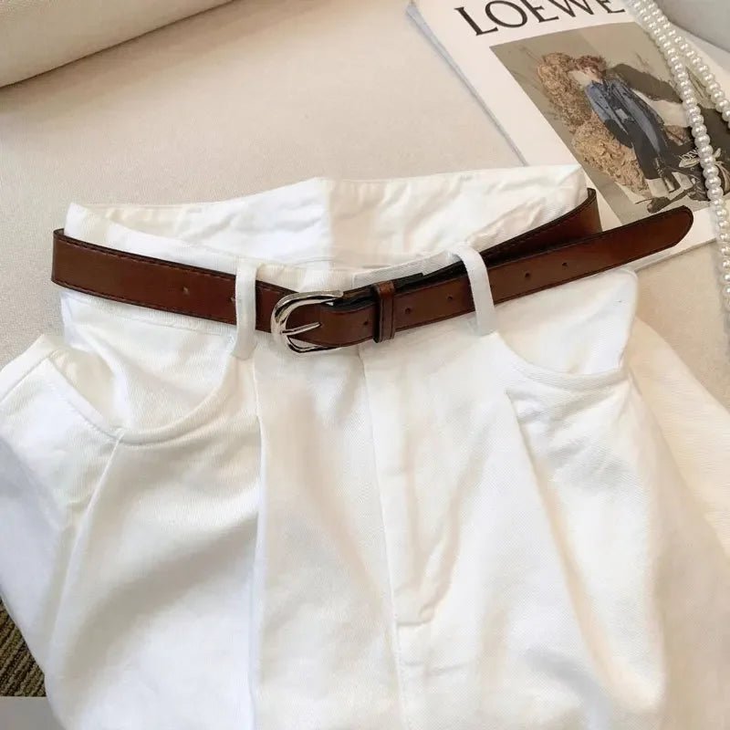 White Wide Leg Jeans High Waist Casual Loose Women's Denim Pants Folded Design Versatile Floor - Length Trousers - American Thistle White Wide Leg Jeans High Waist Casual Loose Women's Denim Pants Folded Design Versatile Floor - Length Trousers