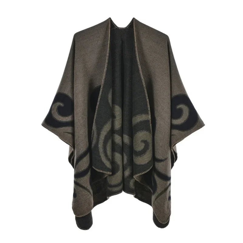 Winter Fashion Poncho Women Capes Scarf Imitation Cashmere Ladies Scarves Warm Shawls Wraps Woman Ponchos - American Thistle Winter Fashion Poncho Women Capes Scarf Imitation Cashmere Ladies Scarves Warm Shawls Wraps Woman Ponchos
