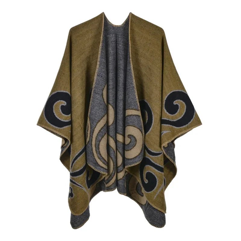 Winter Fashion Poncho Women Capes Scarf Imitation Cashmere Ladies Scarves Warm Shawls Wraps Woman Ponchos - American Thistle Winter Fashion Poncho Women Capes Scarf Imitation Cashmere Ladies Scarves Warm Shawls Wraps Woman Ponchos
