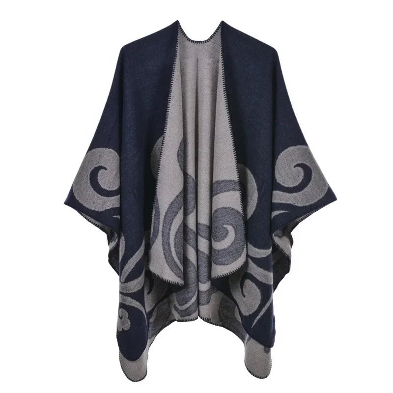 Winter Fashion Poncho Women Capes Scarf Imitation Cashmere Ladies Scarves Warm Shawls Wraps Woman Ponchos - American Thistle Winter Fashion Poncho Women Capes Scarf Imitation Cashmere Ladies Scarves Warm Shawls Wraps Woman Ponchos