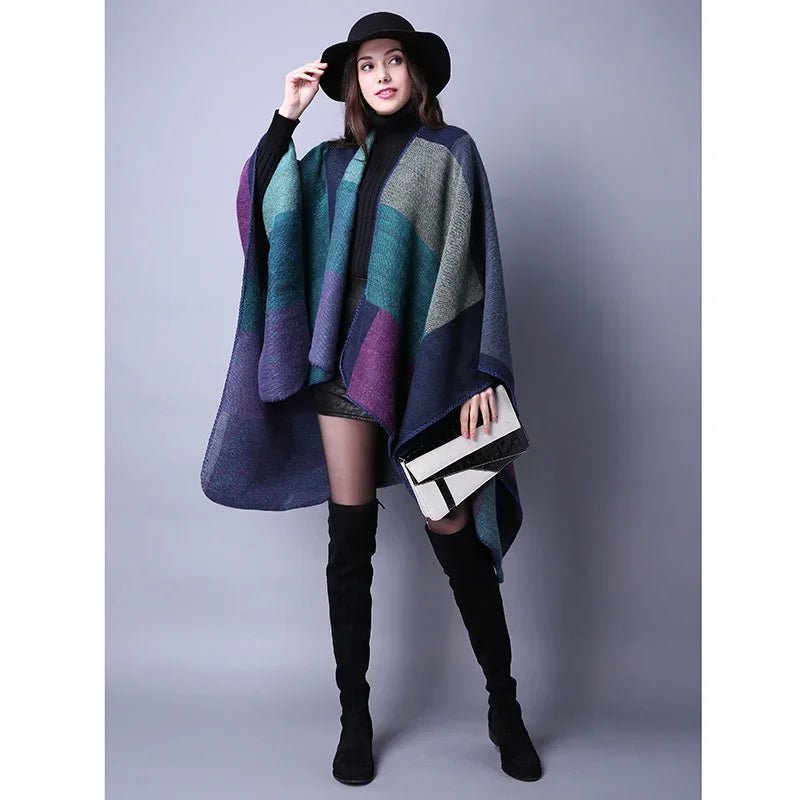 Winter Fashion Poncho Women Capes Scarf Imitation Cashmere Ladies Scarves Warm Shawls Wraps Woman Ponchos - American Thistle Winter Fashion Poncho Women Capes Scarf Imitation Cashmere Ladies Scarves Warm Shawls Wraps Woman Ponchos