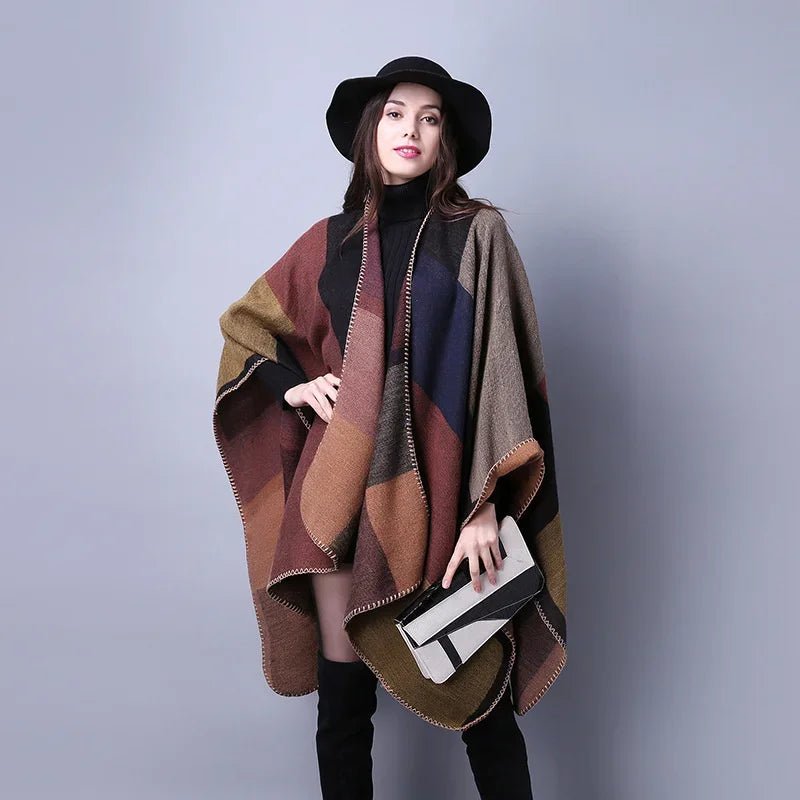 Winter Fashion Poncho Women Capes Scarf Imitation Cashmere Ladies Scarves Warm Shawls Wraps Woman Ponchos - American Thistle Winter Fashion Poncho Women Capes Scarf Imitation Cashmere Ladies Scarves Warm Shawls Wraps Woman Ponchos