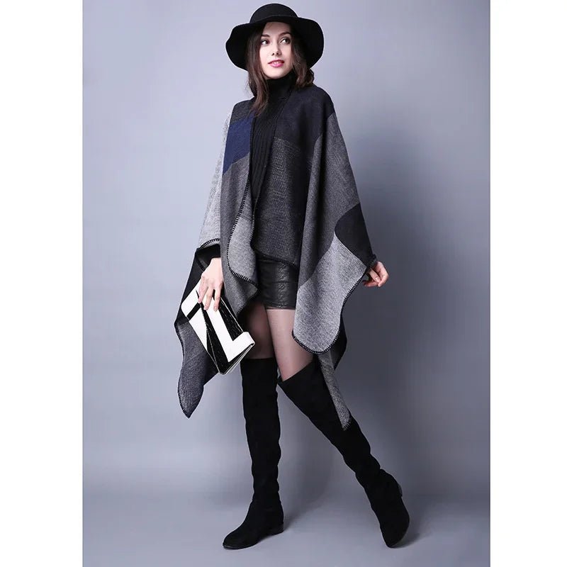 Winter Fashion Poncho Women Capes Scarf Imitation Cashmere Ladies Scarves Warm Shawls Wraps Woman Ponchos - American Thistle Winter Fashion Poncho Women Capes Scarf Imitation Cashmere Ladies Scarves Warm Shawls Wraps Woman Ponchos