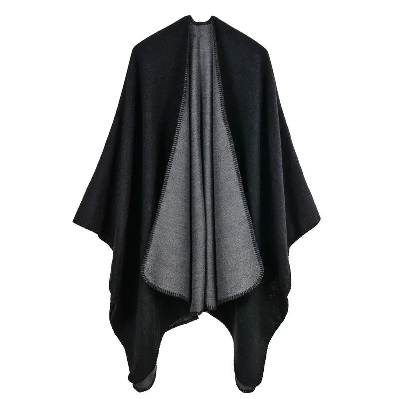 Winter Fashion Poncho Women Capes Scarf Imitation Cashmere Ladies Scarves Warm Shawls Wraps Woman Ponchos - American Thistle Winter Fashion Poncho Women Capes Scarf Imitation Cashmere Ladies Scarves Warm Shawls Wraps Woman Ponchos
