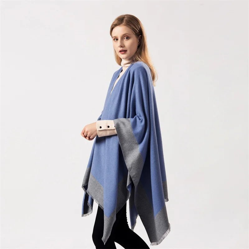 Winter Fashion Poncho Women Capes Scarf Imitation Cashmere Ladies Scarves Warm Shawls Wraps Woman Ponchos - American Thistle Winter Fashion Poncho Women Capes Scarf Imitation Cashmere Ladies Scarves Warm Shawls Wraps Woman Ponchos