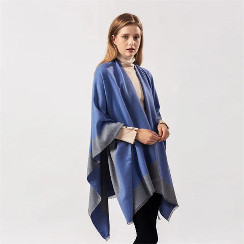 Winter Fashion Poncho Women Capes Scarf Imitation Cashmere Ladies Scarves Warm Shawls Wraps Woman Ponchos - American Thistle Winter Fashion Poncho Women Capes Scarf Imitation Cashmere Ladies Scarves Warm Shawls Wraps Woman Ponchos