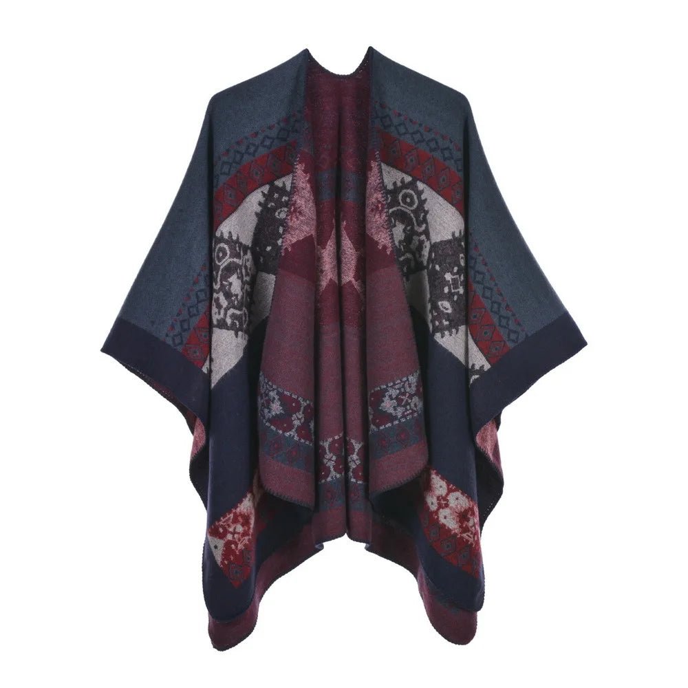 Winter Fashion Poncho Women Capes Scarf Imitation Cashmere Ladies Scarves Warm Shawls Wraps Woman Ponchos - American Thistle Winter Fashion Poncho Women Capes Scarf Imitation Cashmere Ladies Scarves Warm Shawls Wraps Woman Ponchos