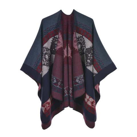 Winter Fashion Poncho Women Capes Scarf Imitation Cashmere Ladies Scarves Warm Shawls Wraps Woman Ponchos - American Thistle Winter Fashion Poncho Women Capes Scarf Imitation Cashmere Ladies Scarves Warm Shawls Wraps Woman Ponchos