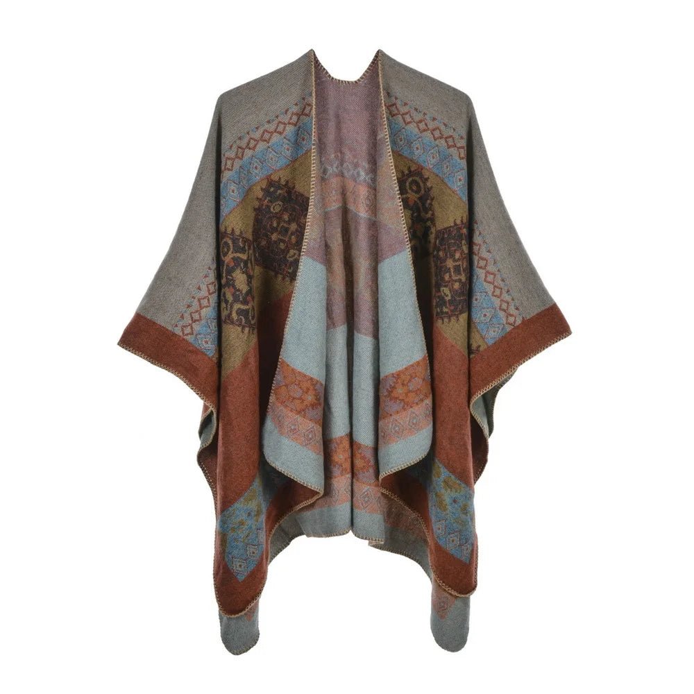 Winter Fashion Poncho Women Capes Scarf Imitation Cashmere Ladies Scarves Warm Shawls Wraps Woman Ponchos - American Thistle Winter Fashion Poncho Women Capes Scarf Imitation Cashmere Ladies Scarves Warm Shawls Wraps Woman Ponchos