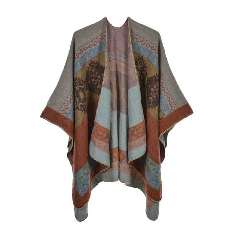 Winter Fashion Poncho Women Capes Scarf Imitation Cashmere Ladies Scarves Warm Shawls Wraps Woman Ponchos - American Thistle Winter Fashion Poncho Women Capes Scarf Imitation Cashmere Ladies Scarves Warm Shawls Wraps Woman Ponchos