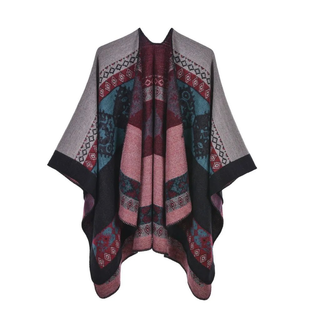 Winter Fashion Poncho Women Capes Scarf Imitation Cashmere Ladies Scarves Warm Shawls Wraps Woman Ponchos - American Thistle Winter Fashion Poncho Women Capes Scarf Imitation Cashmere Ladies Scarves Warm Shawls Wraps Woman Ponchos