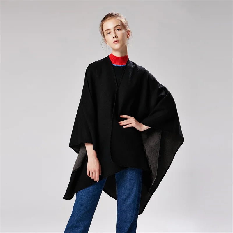 Winter Fashion Poncho Women Capes Scarf Imitation Cashmere Ladies Scarves Warm Shawls Wraps Woman Ponchos - American Thistle Winter Fashion Poncho Women Capes Scarf Imitation Cashmere Ladies Scarves Warm Shawls Wraps Woman Ponchos