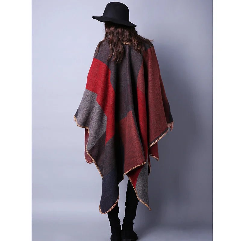 Winter Fashion Poncho Women Capes Scarf Imitation Cashmere Ladies Scarves Warm Shawls Wraps Woman Ponchos - American Thistle Winter Fashion Poncho Women Capes Scarf Imitation Cashmere Ladies Scarves Warm Shawls Wraps Woman Ponchos