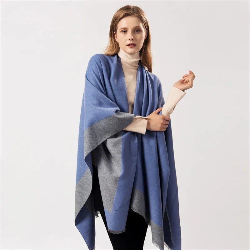 Winter Fashion Poncho Women Capes Scarf Imitation Cashmere Ladies Scarves Warm Shawls Wraps Woman Ponchos - American Thistle Winter Fashion Poncho Women Capes Scarf Imitation Cashmere Ladies Scarves Warm Shawls Wraps Woman Ponchos