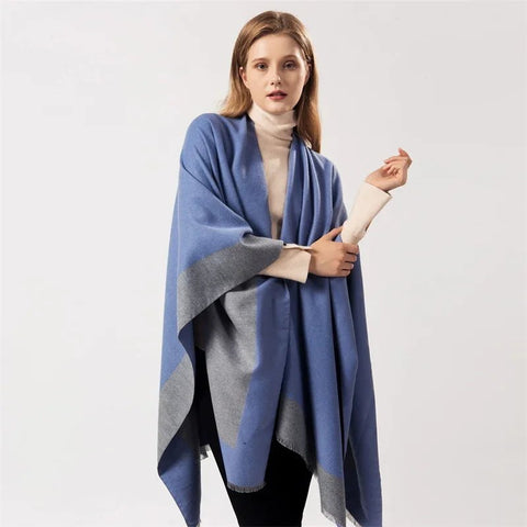 Winter Fashion Poncho Women Capes Scarf Imitation Cashmere Ladies Scarves Warm Shawls Wraps Woman Ponchos - American Thistle Winter Fashion Poncho Women Capes Scarf Imitation Cashmere Ladies Scarves Warm Shawls Wraps Woman Ponchos