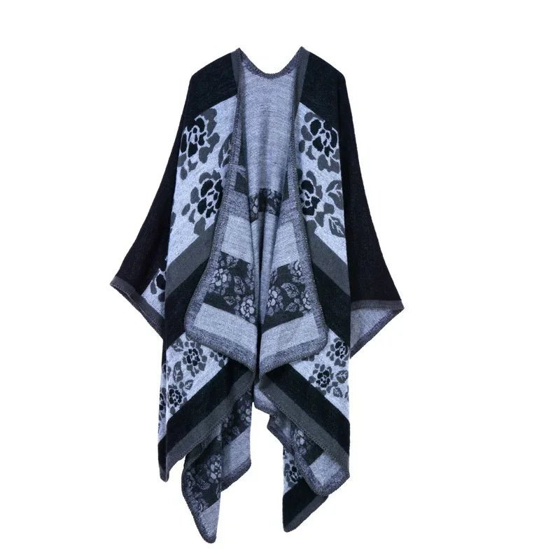 Winter Fashion Poncho Women Capes Scarf Imitation Cashmere Ladies Scarves Warm Shawls Wraps Woman Ponchos - American Thistle Winter Fashion Poncho Women Capes Scarf Imitation Cashmere Ladies Scarves Warm Shawls Wraps Woman Ponchos