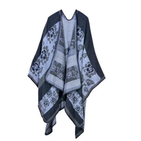 Winter Fashion Poncho Women Capes Scarf Imitation Cashmere Ladies Scarves Warm Shawls Wraps Woman Ponchos - American Thistle Winter Fashion Poncho Women Capes Scarf Imitation Cashmere Ladies Scarves Warm Shawls Wraps Woman Ponchos