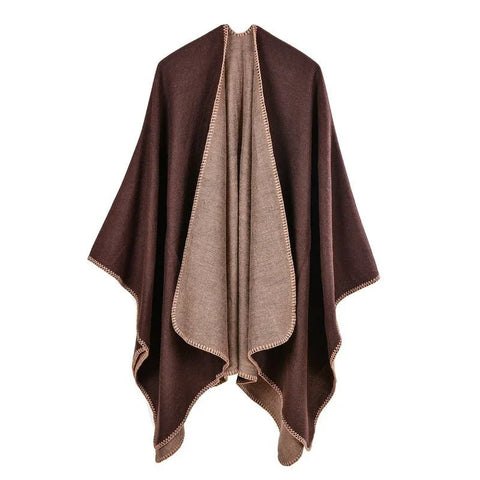 Winter Fashion Poncho Women Capes Scarf Imitation Cashmere Ladies Scarves Warm Shawls Wraps Woman Ponchos - American Thistle Winter Fashion Poncho Women Capes Scarf Imitation Cashmere Ladies Scarves Warm Shawls Wraps Woman Ponchos