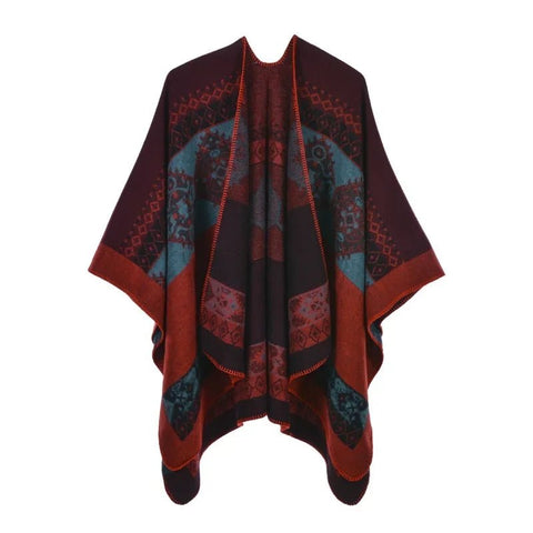 Winter Fashion Poncho Women Capes Scarf Imitation Cashmere Ladies Scarves Warm Shawls Wraps Woman Ponchos - American Thistle Winter Fashion Poncho Women Capes Scarf Imitation Cashmere Ladies Scarves Warm Shawls Wraps Woman Ponchos