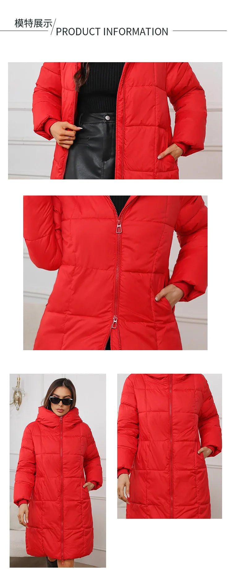Winter Parkas Thick Down Cotton Coat Knee Length - American Thistle Winter Parkas Thick Down Cotton Coat Knee Length