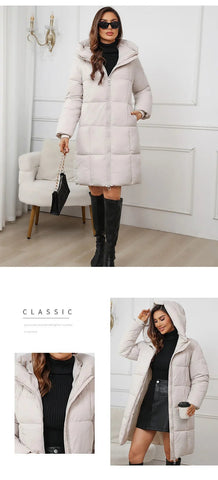 Winter Parkas Thick Down Cotton Coat Knee Length - American Thistle Winter Parkas Thick Down Cotton Coat Knee Length