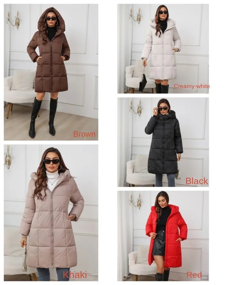 Winter Parkas Thick Down Cotton Coat Knee Length - American Thistle Winter Parkas Thick Down Cotton Coat Knee Length