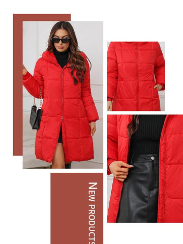 Winter Parkas Thick Down Cotton Coat Knee Length - American Thistle Winter Parkas Thick Down Cotton Coat Knee Length
