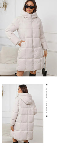 Winter Parkas Thick Down Cotton Coat Knee Length - American Thistle Winter Parkas Thick Down Cotton Coat Knee Length