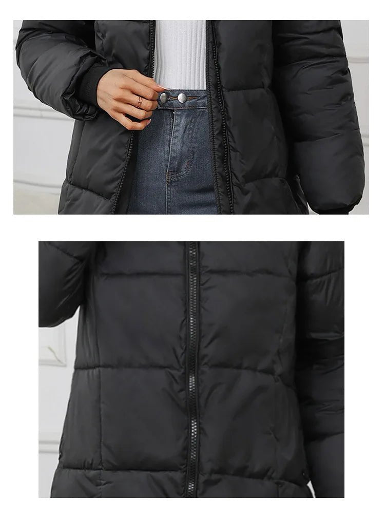 Winter Parkas Thick Down Cotton Coat Knee Length - American Thistle Winter Parkas Thick Down Cotton Coat Knee Length