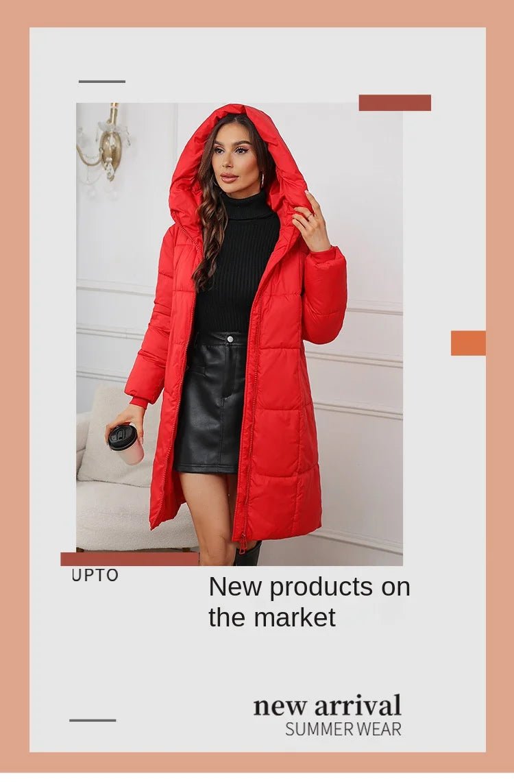 Winter Parkas Thick Down Cotton Coat Knee Length - American Thistle Winter Parkas Thick Down Cotton Coat Knee Length