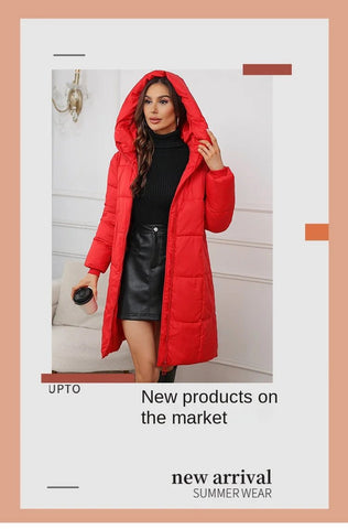 Winter Parkas Thick Down Cotton Coat Knee Length - American Thistle Winter Parkas Thick Down Cotton Coat Knee Length