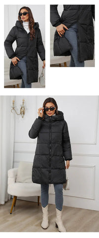 Winter Parkas Thick Down Cotton Coat Knee Length - American Thistle Winter Parkas Thick Down Cotton Coat Knee Length