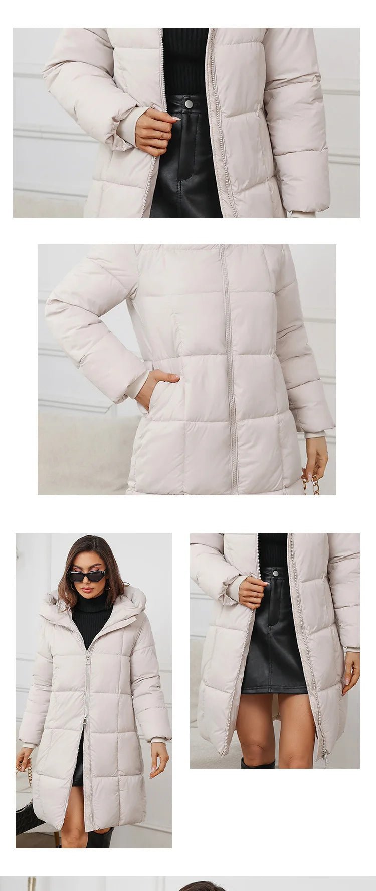 Winter Parkas Thick Down Cotton Coat Knee Length - American Thistle Winter Parkas Thick Down Cotton Coat Knee Length