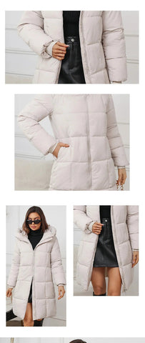 Winter Parkas Thick Down Cotton Coat Knee Length - American Thistle Winter Parkas Thick Down Cotton Coat Knee Length
