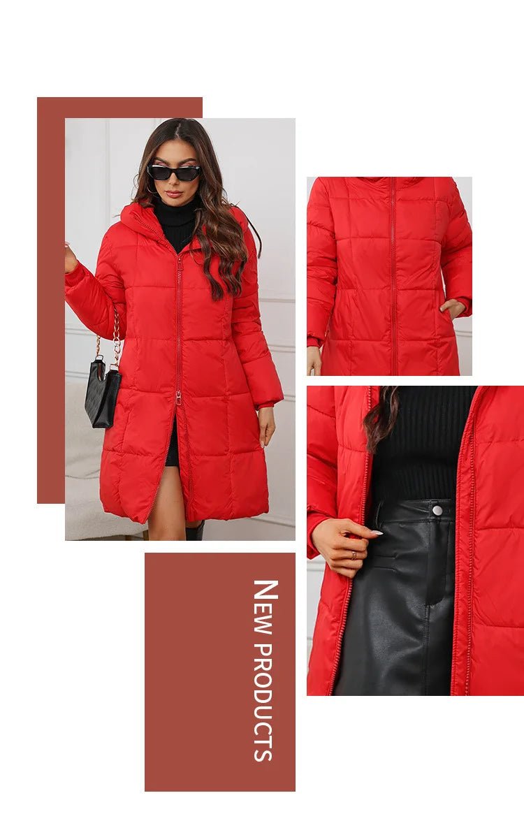 Winter Parkas Thick Down Cotton Coat Knee Length - American Thistle Winter Parkas Thick Down Cotton Coat Knee Length