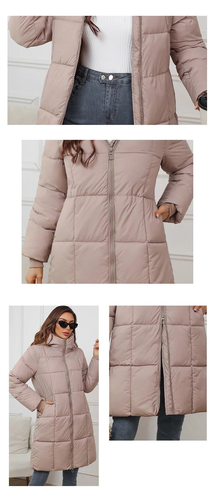 Winter Parkas Thick Down Cotton Coat Knee Length - American Thistle Winter Parkas Thick Down Cotton Coat Knee Length