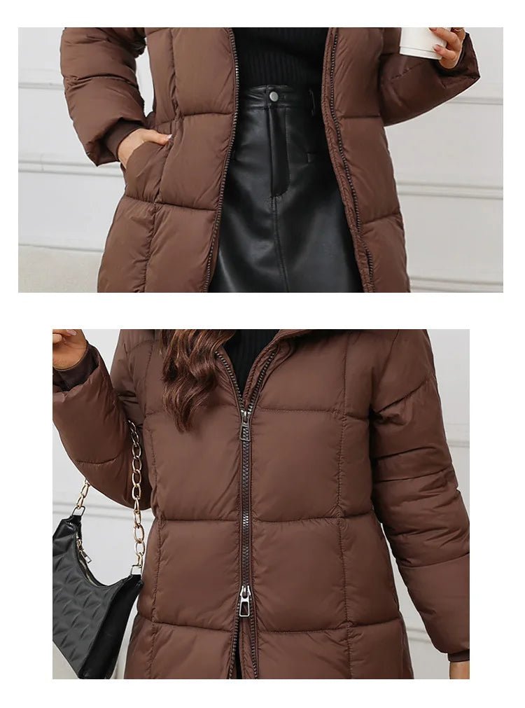 Winter Parkas Thick Down Cotton Coat Knee Length - American Thistle Winter Parkas Thick Down Cotton Coat Knee Length
