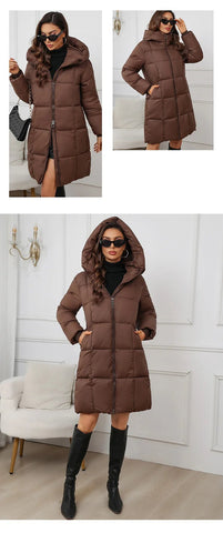 Winter Parkas Thick Down Cotton Coat Knee Length - American Thistle Winter Parkas Thick Down Cotton Coat Knee Length
