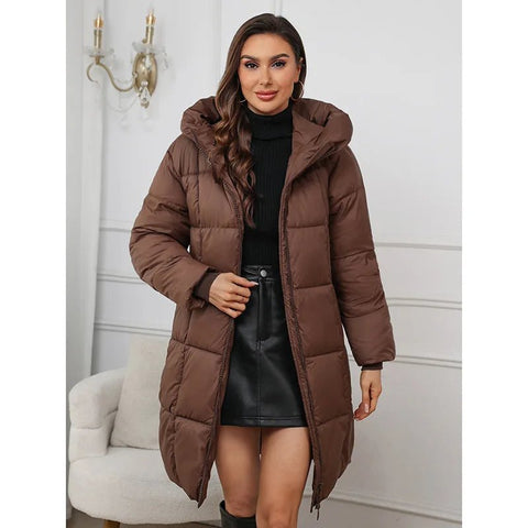 Winter Parkas Thick Down Cotton Coat Knee Length - American Thistle Winter Parkas Thick Down Cotton Coat Knee Length