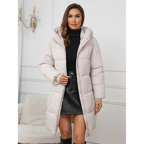 Winter Parkas Thick Down Cotton Coat Knee Length - American Thistle Winter Parkas Thick Down Cotton Coat Knee Length